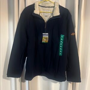 Orvis Men's Navy Sweater with Cream Accents